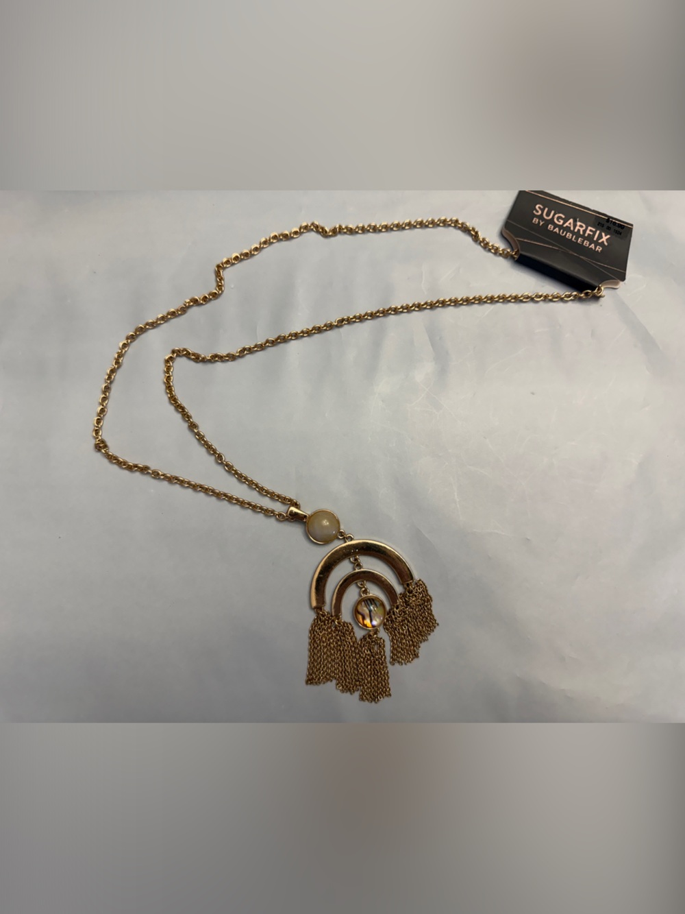 Sugarfix Gold-Tone Tassel Pendant Necklace